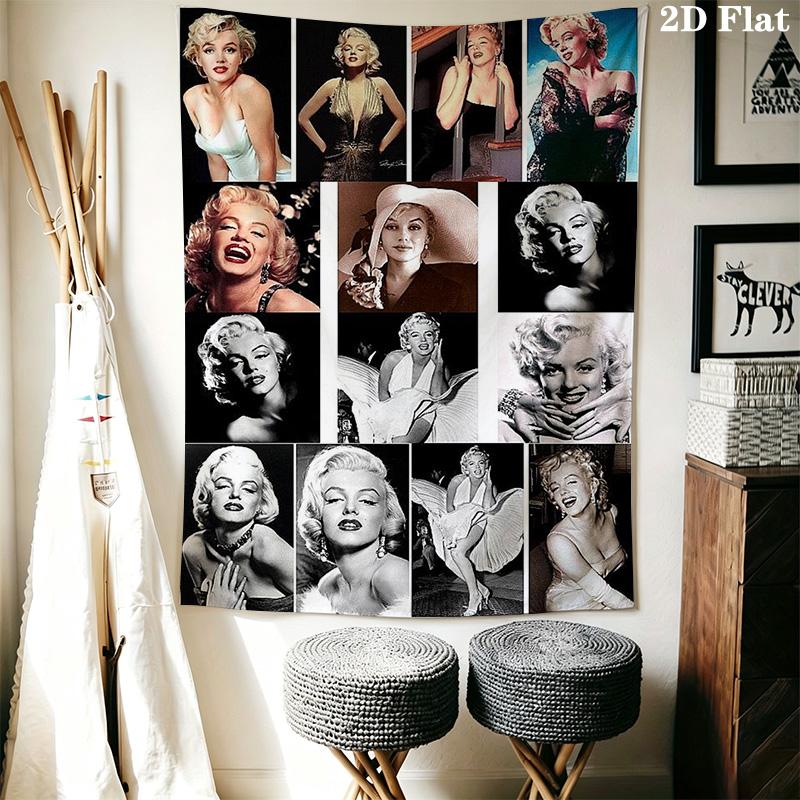Vintage Dictionary Art Marilyn Monroe Elegance Tapestry Fashion Print Wallmounted Background Cloth Background Wall Hanging Cloth Home Decor
