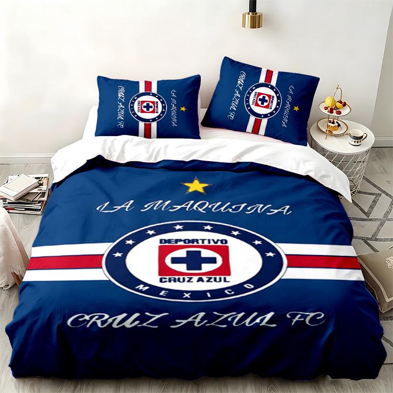 CruzAzul 3pc set Perfect for bedroom use Comfortable bedding set includes a duvet cover and two pillowcases Ideal birthday or Christmas gift