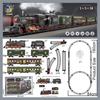 Retro Rail Train Toys Simulation Train Track With Steam Music Light Electric Car Toys Gift For Boys