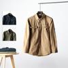 Spring and Summer Retro Trendy Men's Shirts Casual Loose Workwear Inner Tops Spliced Long-sleeved Shirt Jackets