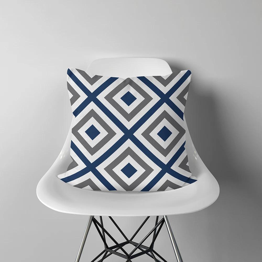 Домашний декор любовь синяя полоска художественный принт наволочка мягкий полиэстер наволочка спальня машина funda de almohada