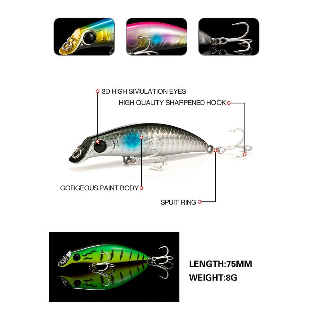 Multicolor Winter Fishing Crankbaits Useful Minnow Lures Long Casting Lure Fish Hooks Minnow Baits