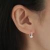 Мини-серьги-крючки из серебра 925 пробы с пресноводным жемчугом