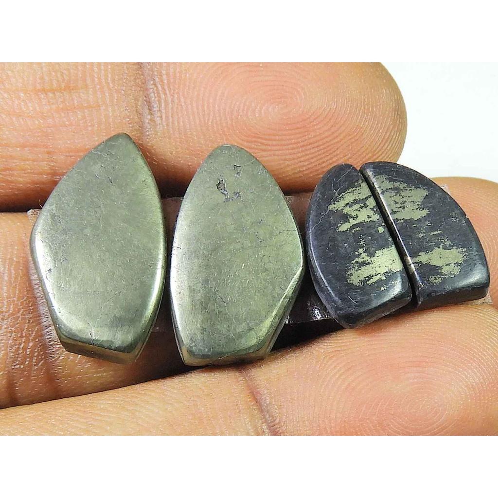 Натуральный золотой пирит Appach 2 пары фантазийных кабошонов драгоценных камней 13-20 мм SK-2151