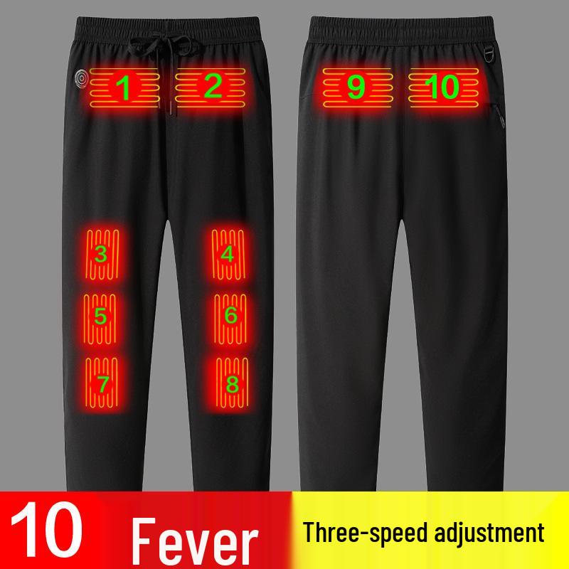 New Ten-Zone USB Heated Fleece-Lined Winter Warm Cotton Pants