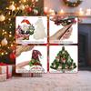 Christmas Porch Eave Decorations 24/48Pcs Wooden Hanging Ornaments, Gnome Elk Gingerbread Ball DIY Tree Layout Kit Tags, Xmas for Home Yard