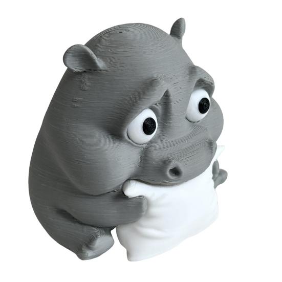 Грустный малыш бегемот 3D печатный бегемот орнамент миниатюрная фигурка бегемота настольное коллекционное украшение бегемота для домашнего офиса