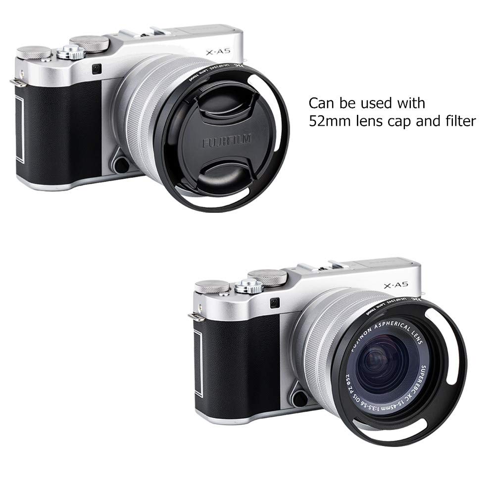 Металлическая бленда JJC для объектива Fujifilm Fujinon XC OIS PZ, совместимая с черным ввинчивающимся объективом 15-45 мм F3.5-5.6 X-T4 X-T200 X-A7 X-Pro3 X-Pro2 X-T3 X-T2