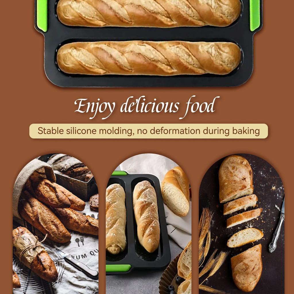 1 шт., 3 решетки, форма, силиконовая форма для выпечки торта, инструмент для выпечки своими руками, термостойкий силикон, антипригарное покрытие для выпечки французского хлеба