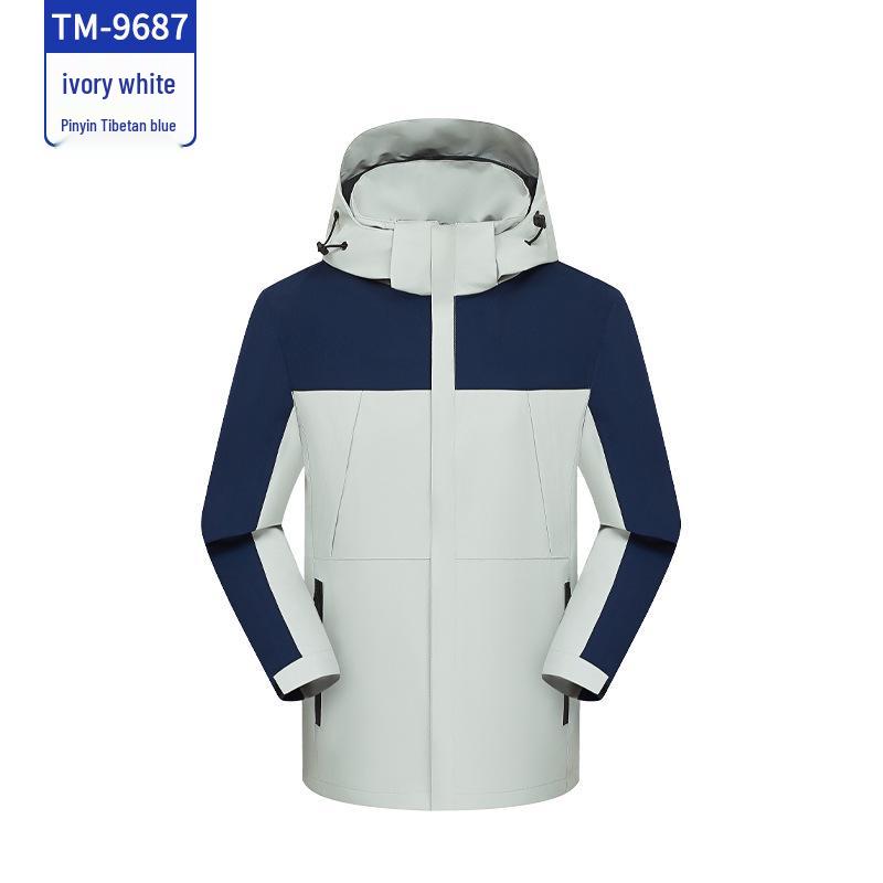Autumn/Winter Thin Windbreaker with Detachable Hood and Custom Logo, Turn-Down Collar, Windproof Workwear Jacket