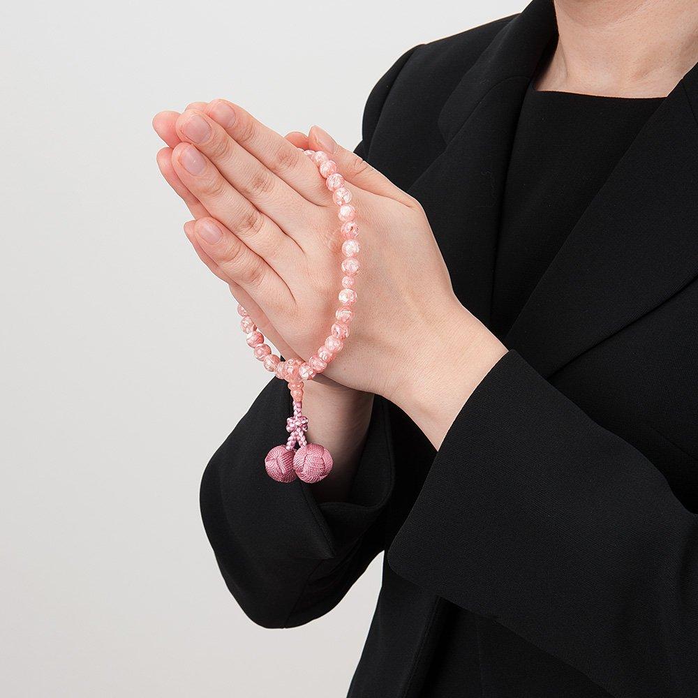 Четки для молитвы в магазине Altar Shop Takita, розовые, 8 мм, из чистого шелка, мешочек для молитвы Odamaki, санскритские четки, киотские четки, которые могут использовать все, сертификат прилагается