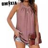 Summer Women's T-shirt Hollowed Out Round Neck Sleeveless Vest