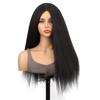 African Womens Fluffy Middle Part Long Straight Hair Synthetic Wig Labeled