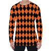Simple Argyle Pattern Men's T-shirts Fashion Casual 3D Printed Long Sleeve T-shirts Loose Round Neck Streetwear Pullovers