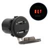 Водонепроницаемое двойное USB зарядное устройство для телефона 4.2A, зарядное устройство, светодиодный цифровой дисплей, вольтметр с кабелем 23.6 дюйма, красный, DC12 24V