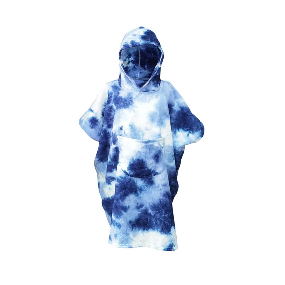 Surf Poncho Changing Towel Microfiber Fabric Water Sports Hooded Robe Adult Child Beach Blanket Bath Swim Quick Tie-Dry Wetsuit