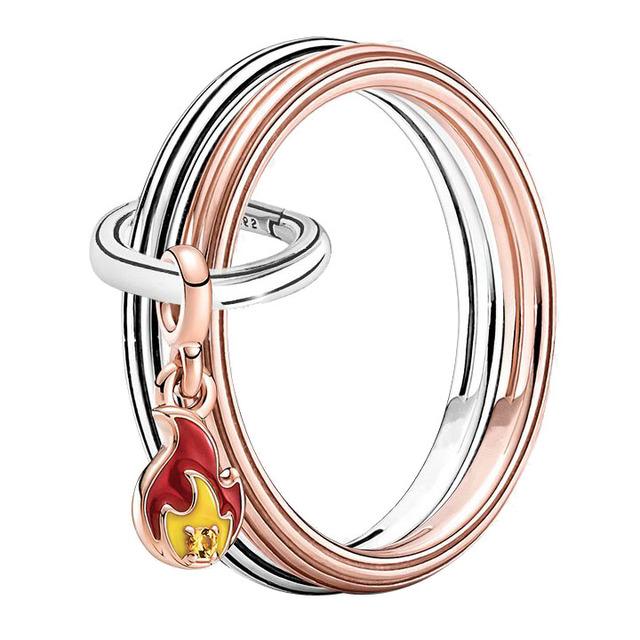 Новое кольцо из стерлингового серебра 925 пробы, популярное у меня стильное кольцо Love Lucky Horseshoe, горящее пламя Lucky Bottle Cap, кольцо для женщин, ювелирное изделие в подарок
