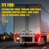 2PCS Round 5.5" Round Red/Amber/White LED Truck Brake Stop Turn Signal Tail Ligh