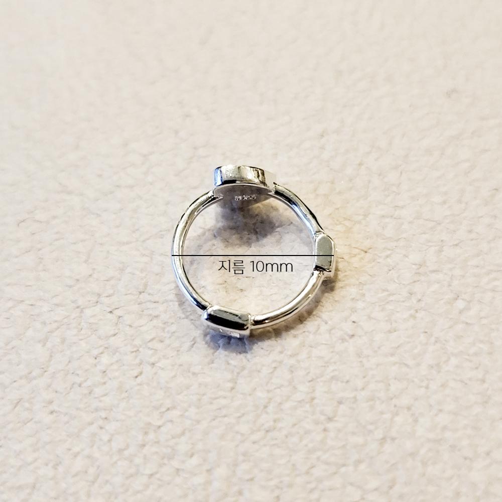 Silver 925 Heart Mini One-Touch Ring Earrings