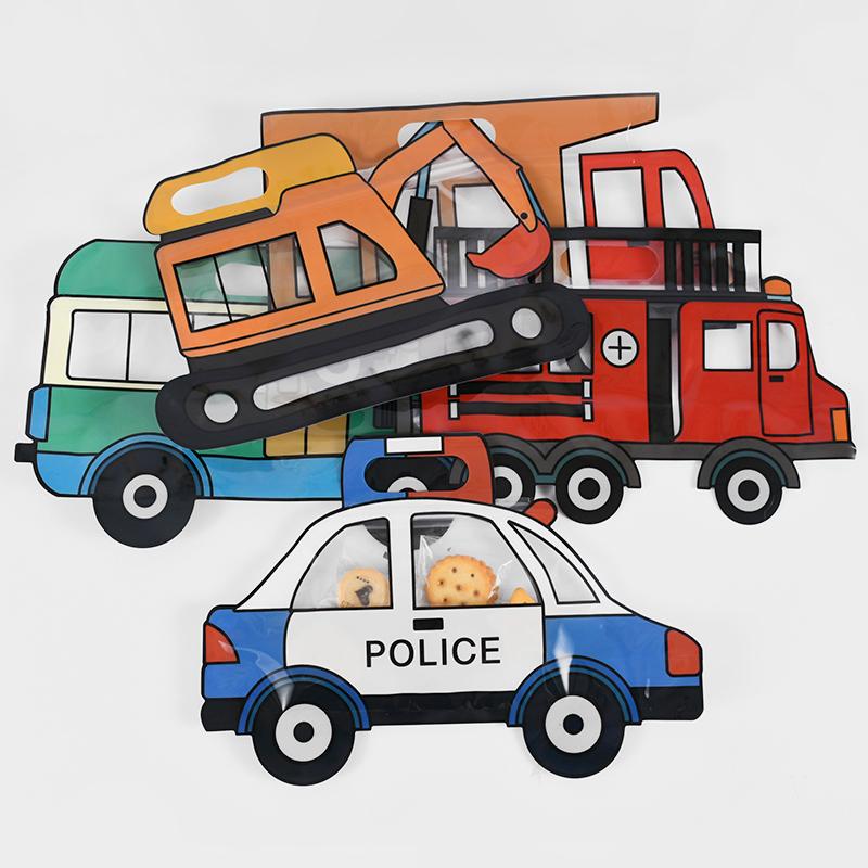10 шт. строительный грузовик конфеты подарочный пакет полицейская машина экскаватор печенье закуски сумки на молнии детский день рождения сувениры декор поставки