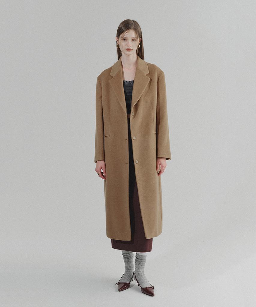 FLMO Classic Alpaca Wool Single Long Coat [Camel]