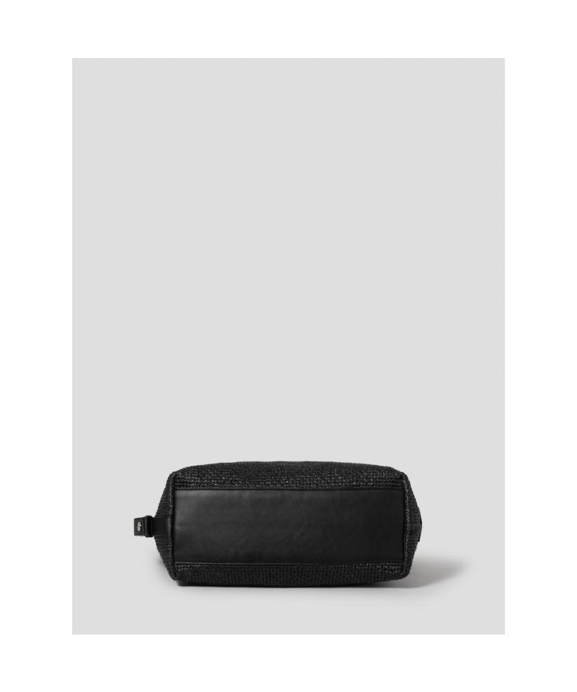 Beanpole Accessory Raffia Shoulder Bag Black