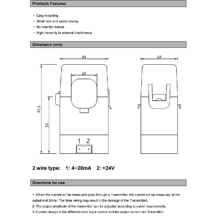 QNDBK2-16 AC 5A 10A 20A 50A 100A Выход 4 20 мА разъемный трансформатор тока клещами датчик тока 420 мА трансформаторный передатчик CT