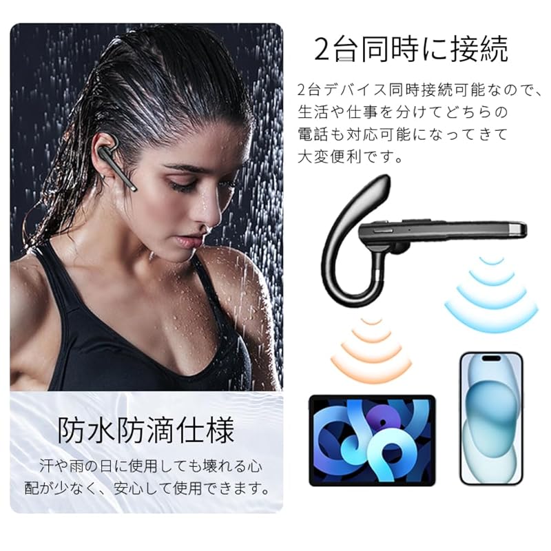 Гарнитура Bluetooth 5.3 беспроводные наушники на одно ухо Для левого и правого уха Тип заушника HiFi качество звука шумоподавление Встроенный микрофон