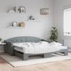VidaXL Daybed with Trundle and Mattress Light Grey 100x200 Cm Fabric 3197553