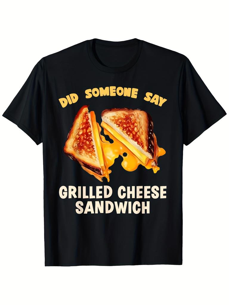 Did Someone Say Grilled Cheese Sandwich Fast Food Temptation T-Shirt Men'S Cool Duck Graphic Black C