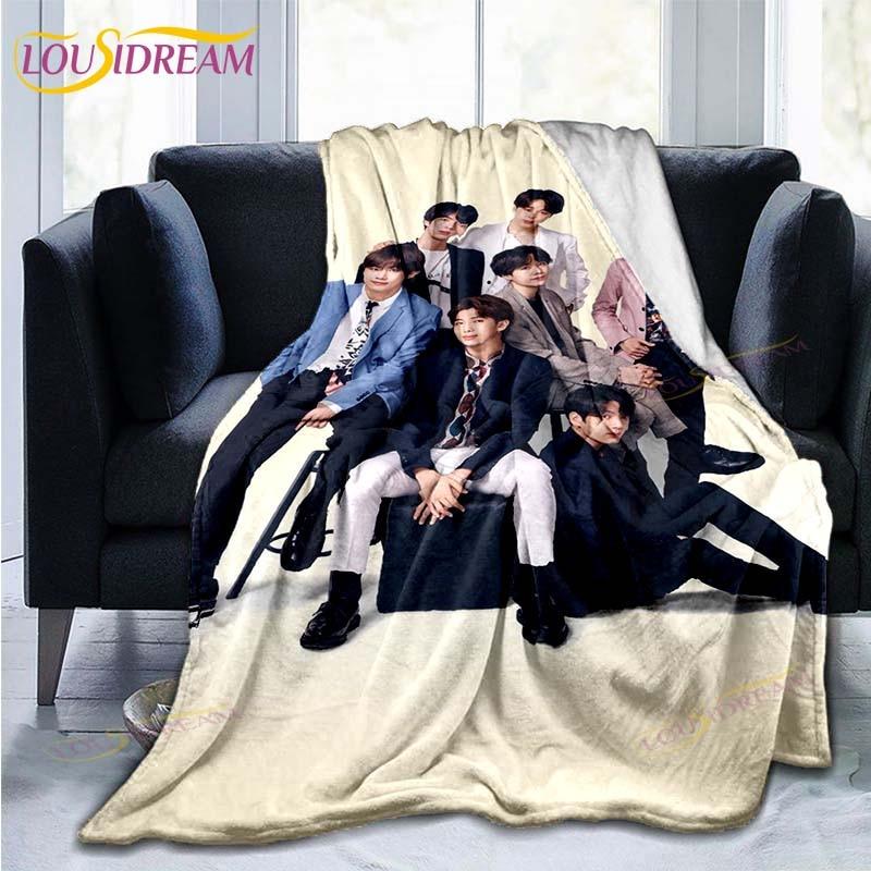 Kpop Bangtan Boys Bts Плед для дивана Покрывало для дивана Дорожное постельное белье Распродажа Плед Фланелевый плед Покрывало