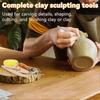 20Pcs Pottery Teaching Kit,with Rolling Pin,Pottery Teaching Rolling Mud Sticks,Clay Sculpting Tool