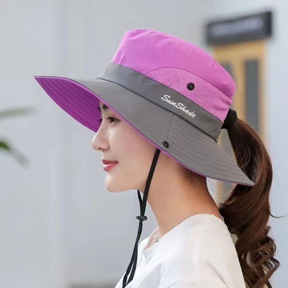 Trendy Fishing Cap Anti-Sun Sunscreen Hat Fashion Ponytail Hat Summer