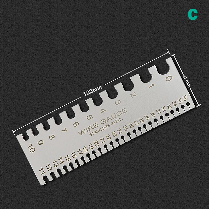 0-36 Round Awg Swg Wire Gauge Thickness Ruler Gauge Diameter Stainless Steel Measurer Tool