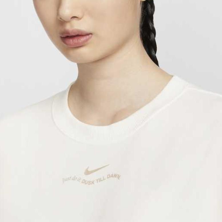 Nike Drop Shoulder Sleeve T Shirt Women's Sail White HF6176-133