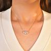 Trendy Olive Leaf Shiny Gold Plated Marquise Round Cubic Zirconia V-Neck Collarbone Chain Pendant Necklace for Women