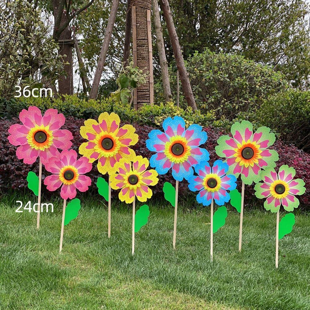 Игрушки Красочные Подсолнухи Ветряные мельницы DIY Ветряные вертушки Макет Игрушки Пластиковые Ветряные вертушки