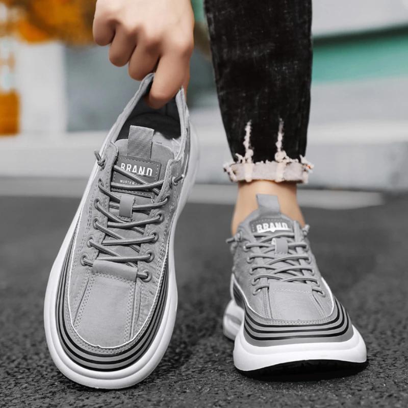 Классические повседневные кроссовки на платформе Ice Cloth для мужчин. Обувь с крокодиловым узором. Мокасины. Модные удобные полосатые кроссовки в стиле пэчворк для мужчин.