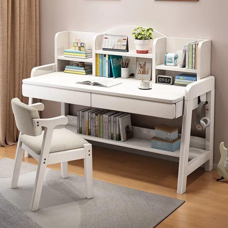 Solid Wood Adjustable Study Desk for Children and Teens