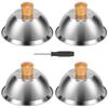 4Pcs 16cm Burger Cover Stainless Steel Cheese Melting Dome Small Grilling Cover Round Flat Top Grill Metal Lids Steaming Cover