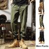 Осенне-весенние мужские брюки-карго с резинкой на щиколотке, свободные, износостойкие, с завязками на резинке, с карманами для отдыха на открытом воздухе