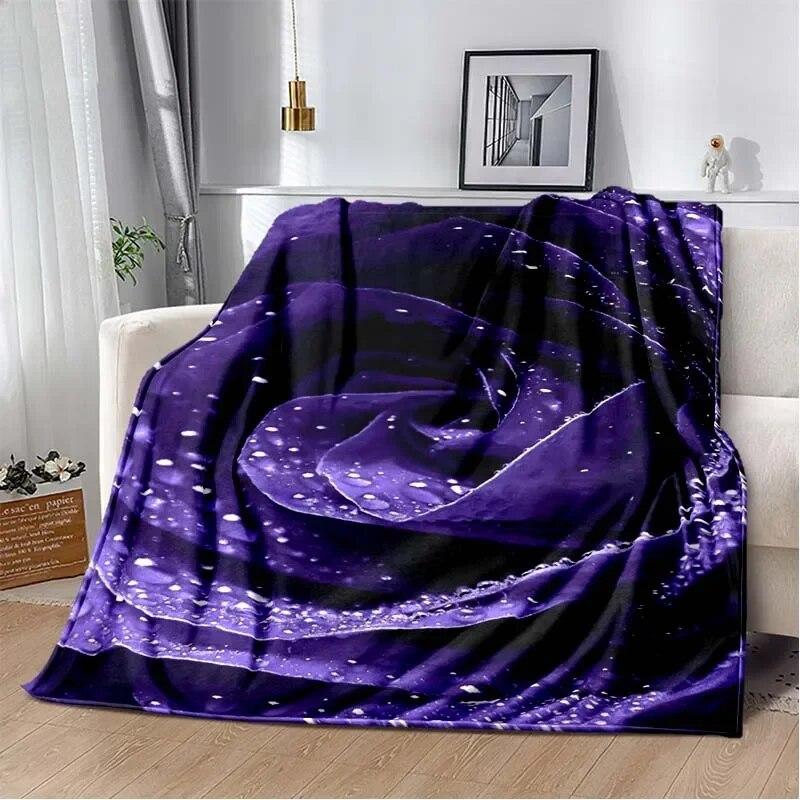 Легкое фланелевое одеяло с рисунком красной розы, теплое мягкое уютное одеяло для домашнего декора, подарок на день рождения на все времена года, одеяло