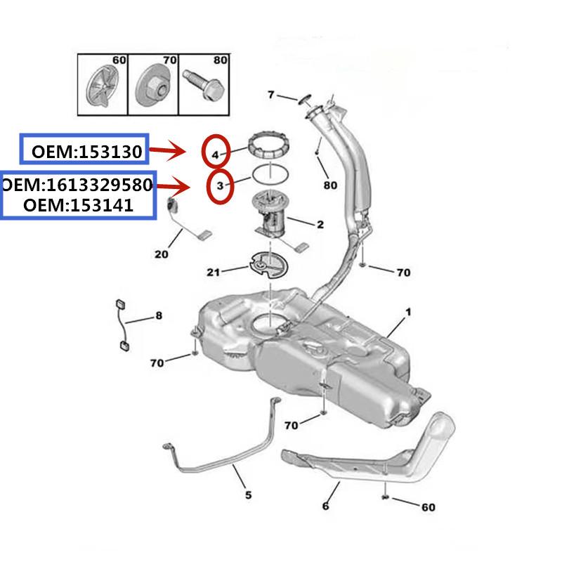 Fuel Tank Fuel Gauge Ring For Peugeot 1007 2008 208 408 307 206 3008 406 407 5008 Expert Citroen C-elysee C4 C5 C6 153130 153141
