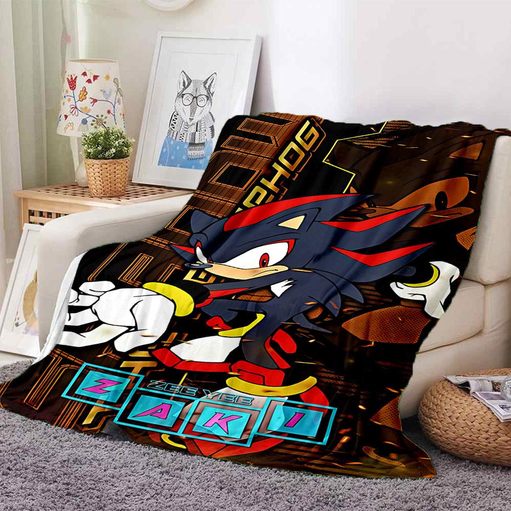 1 шт. Фланелевое одеяло Соник и Шэдоу, Мягкое, Приятное для кожи, С цифровой печатью, Различные размеры в наличии для семьи, друзей, на день рождения