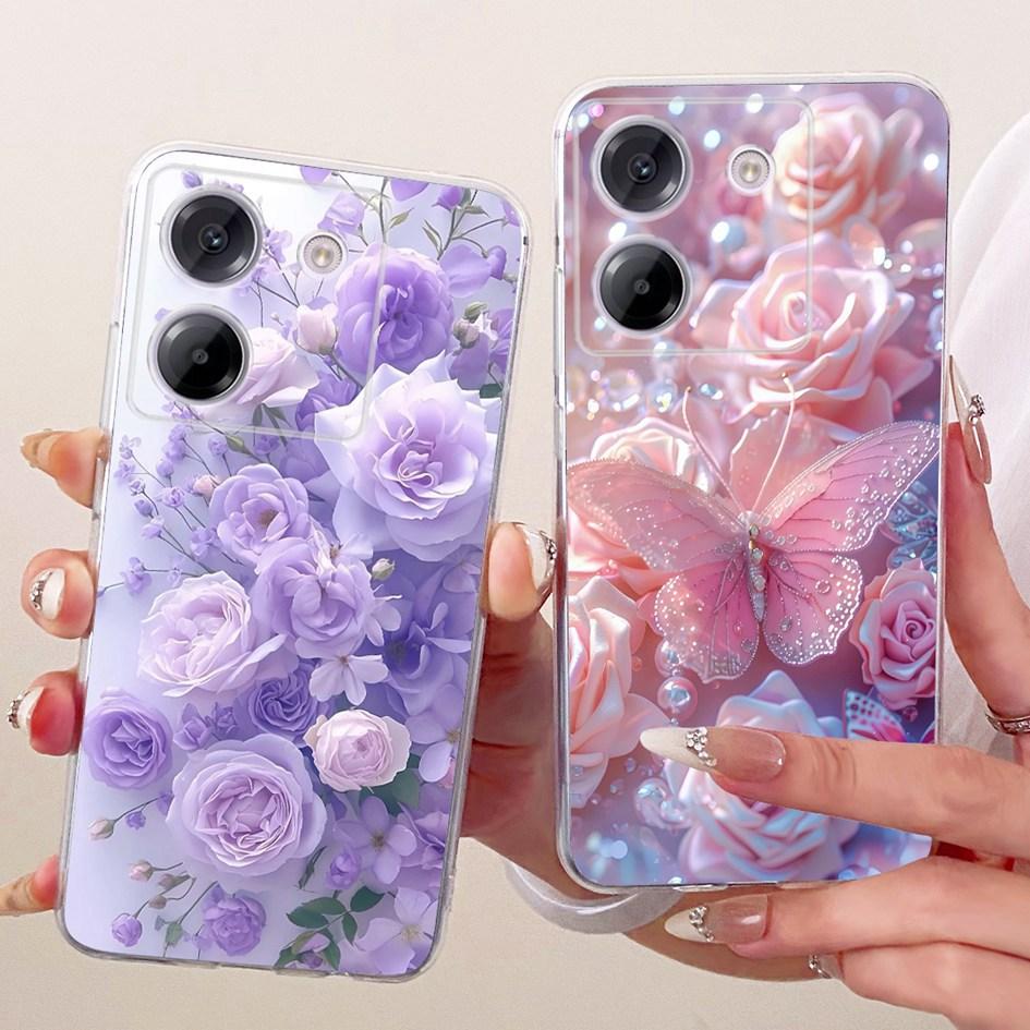 Для Xiaomi Poco M7 Pro 5G Чехол Прозрачная Силиконовая Накладка Популярный Цветок Мягкие Чехлы Для Телефона Для Xiomi Xiaomi Poco M7 Pro 5G Fundas