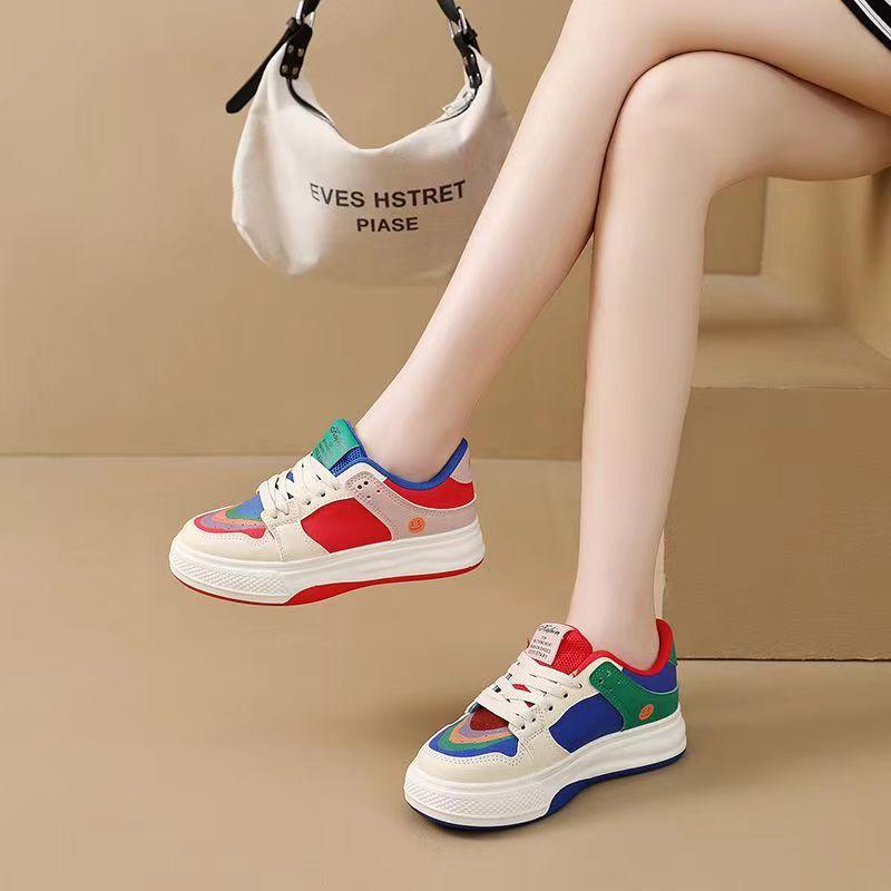 Радужные женские кроссовки с цветными блоками, новые женские дышащие туфли, оригинальные повседневные кроссовки Niche с толстой подошвой Mandarin Duck