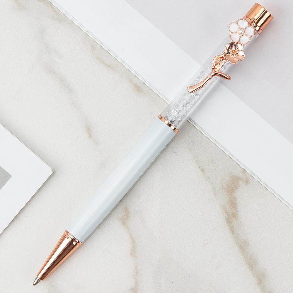 1 шт. шариковая ручка Lytwtw's Flow Oil Flower Wedding Metal Copper Quicksand Pen Office School Канцелярские принадлежности Rose Gold Gift