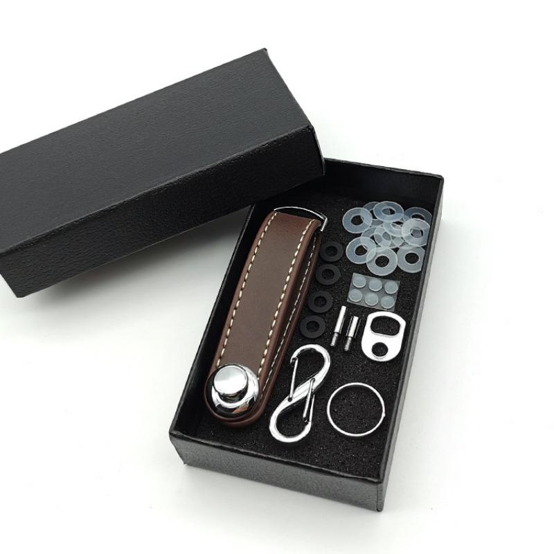 Креативный брелок, устройство для хранения ключей, сумка для ключей для мужчин и женщин, брелок из натуральной кожи, сумка для хранения ключей.