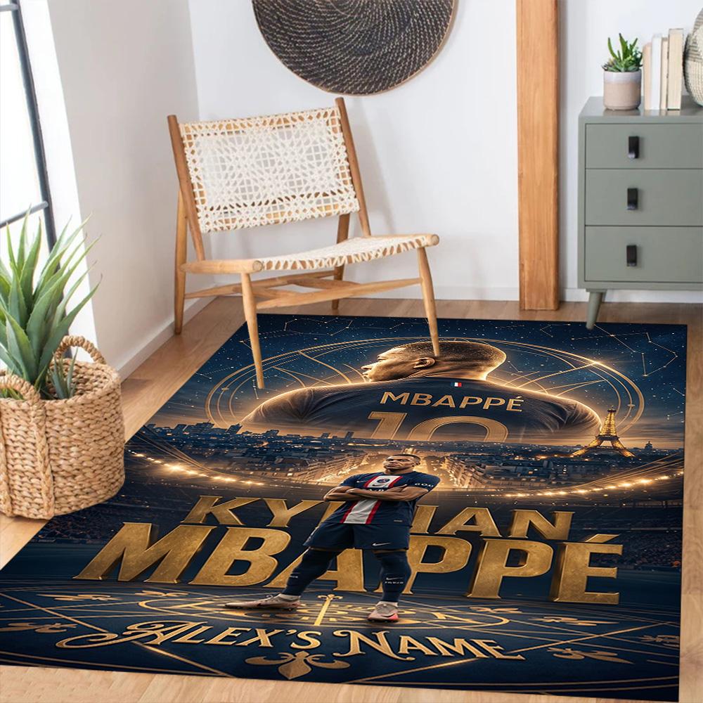 Mbappe Customize Text Area Rug Perfect For Hallway Dormitory Decorate Room Study Room Antislip Carpet Anime Office Decor Wedding Party Gift