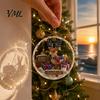 Acrylic Holiday Decorations 250 Anniversary USA Sea Glass Christmas Ornament, 1776-2026 Patriotic Faux Crystal Tree Hanging Ornaments Clear Keepsake,
